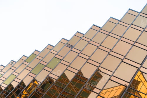 Preview: Office buildings windows. Glass architecture facade design with reflection