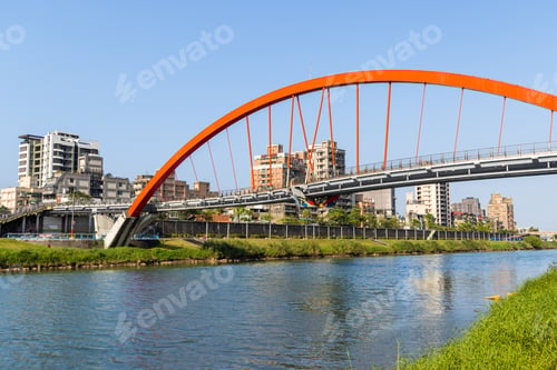 Preview: Taipei, Taiwan, 11 March 2022: Rainbow Bridge across the Keelung River in Taipei city