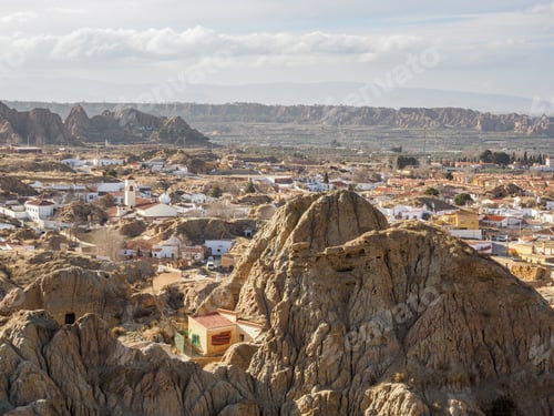 Preview: Guadix cave houses and desereted mountains, Spain