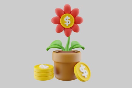 Preview: Growing money flower pot coin