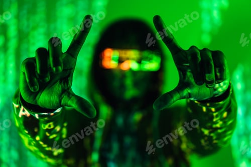 Preview: Man wearing futuristic glasses gesturing a frame