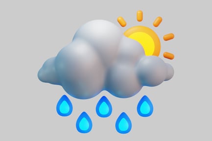 Preview: Weather icon with cloud, rain and sun.