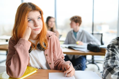 Preview: Students studying in library or classroom
