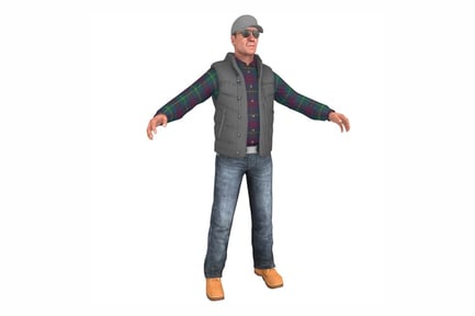 Preview: Mature Truck Driver with Vest and Cap