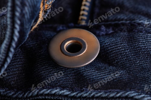 Preview: Denim Jeans Texture Background With Torn. The Texture Of The Colored Cotton Fabric. Stitched