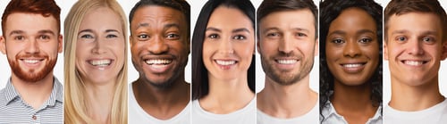 Preview: Diverse Millennials Females And Males Portraits Over White Background. Collage