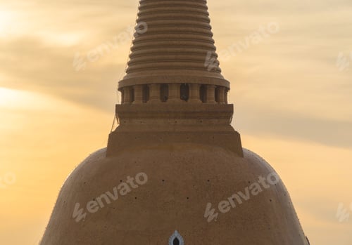 Preview: Temple in Thailand. Thai architecture building. Famous tourist attraction landmark.