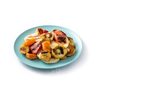 Preview: GRILLED FRUIT on a blue plate