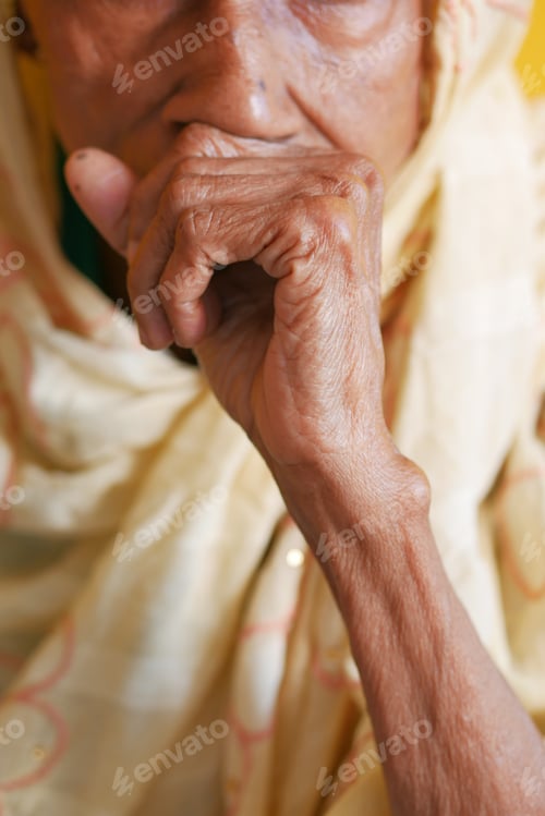 Preview: senior women coughing and sneezes
