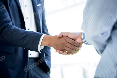 Preview: Business team people handshake discussing analyzing investment charts the charts and graphs showing