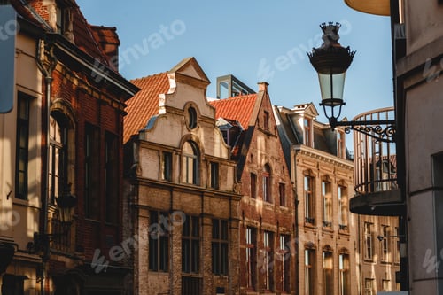 Preview: beautiful architecture of old buildings in brussels, belgium