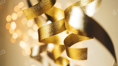 Preview: Gold And Silver Blurred Ribbons For Anniversary, Gift, Shopping, Sale Concept Background