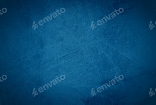 Preview: Vintage grunge blue concrete texture studio wall background with vignette.