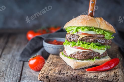 Preview: Hamburger with beef meat