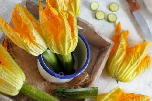 Preview: Young Zucchini With Flowers