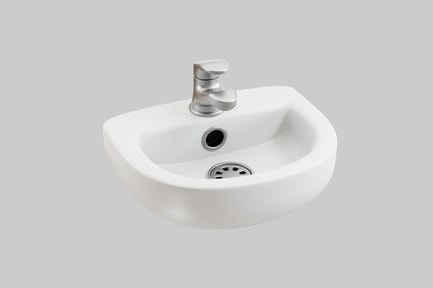 Modern white wall mount sink