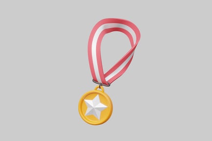Preview: Achievement medal with ribbon award
