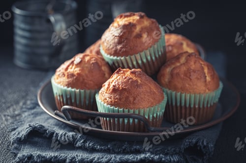 Preview: Homemade and delicious yoghurt cupcake as a small sweet snack.