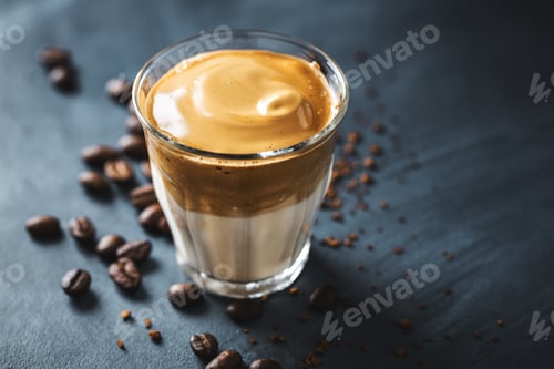 Preview: Dalgona coffee with whipped foam in cup