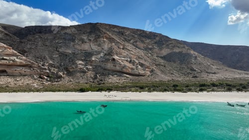 Preview: Stunning view of Shoab Bay waters and coastline in Socotra during bright sunny weather