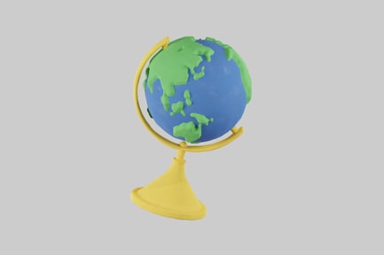 Preview: Cartoonish blue and green globe