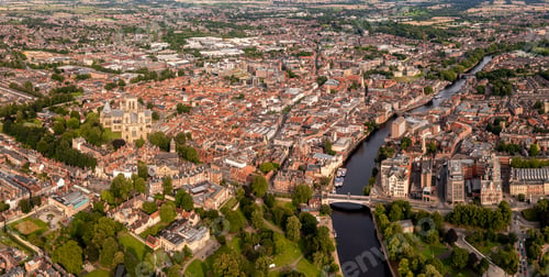 Preview: Aerial cityscape skyline of York city centre and Minster