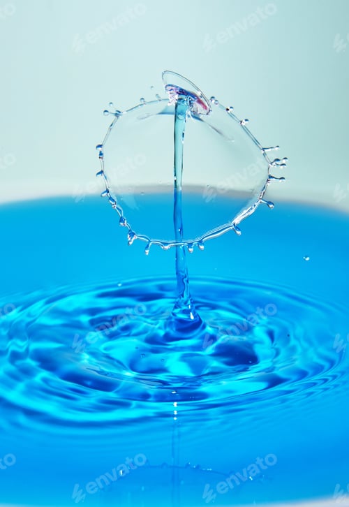 Preview: Abstract background of splash of color water, collision of colored drops