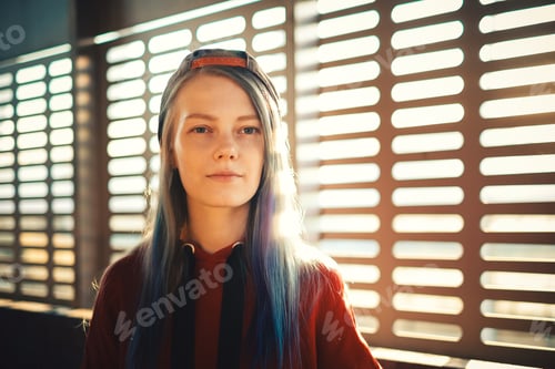 Preview: Portrait of teenager girl at sunset
