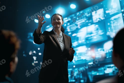 Preview: A woman is speaking on stage