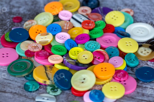 Preview: Sewing buttons background. Colorful sewing buttons texture