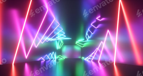 Preview: Abstract neon lights background. 3d Render