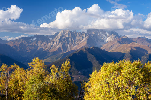 Preview: Autumn in mountains of Svaneti and Ushba top, Georgia