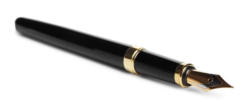 Preview: Beautiful fountain pen with ornate nib isolated on white