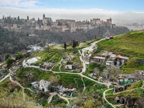 Preview: View of Granada city and Alhambra monument from Sacromonte, Spain