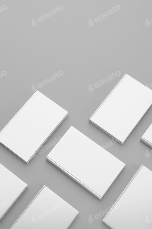 Preview: Blank book isolated on gray background. 3D illustration mock-up