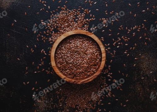 Preview: Raw flax seeds in bowl