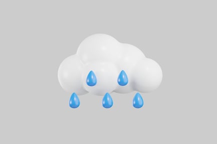 Preview: Cartoon rain cloud with droplets