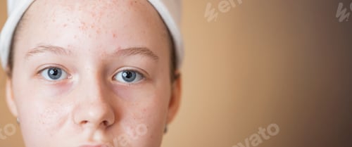 Preview: Teen girl with acne problem.