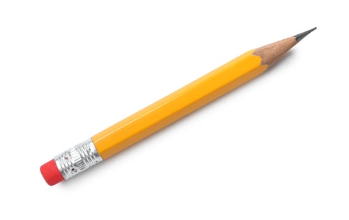 Preview: One sharp graphite pencil on white background, top view