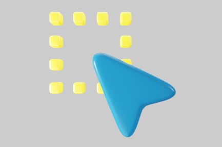 Visualização: Ponteiro de seleção com grade amarela