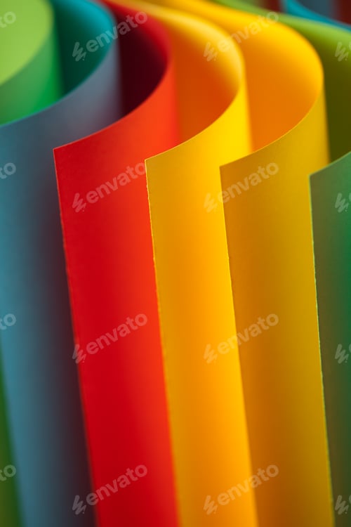 Preview: detail of waved colored paper structure