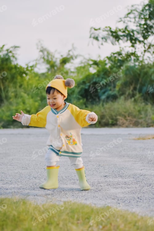 Preview: Cute Boy playing in the park, Sweet Little baby boy enjoying
