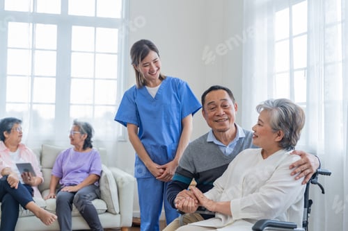 Preview: workers man and woman engineering walking and inspecting with working suite