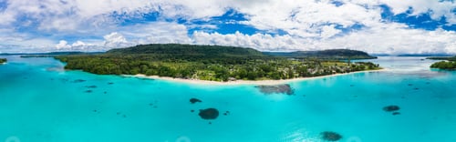 Preview: Port Orly sandy beach with palm trees, Espiritu Santo Island, Va