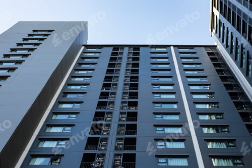 Preview: Architectures in smart city for technology background. Skyscraper buildings