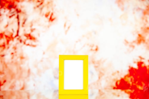 Preview: front view yellow picture frame on light background gift portrait photo present family picture shoot