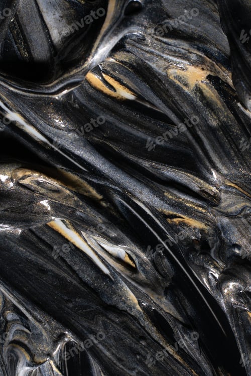 Preview: Golden and silver pigment in black dye