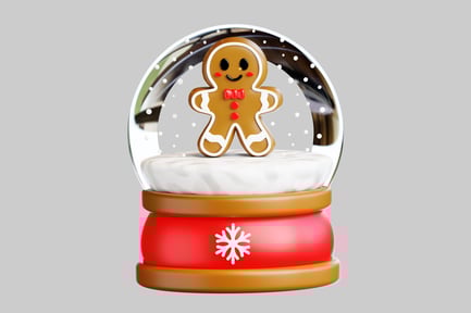 Preview: Gingerbread snow globe festive charm