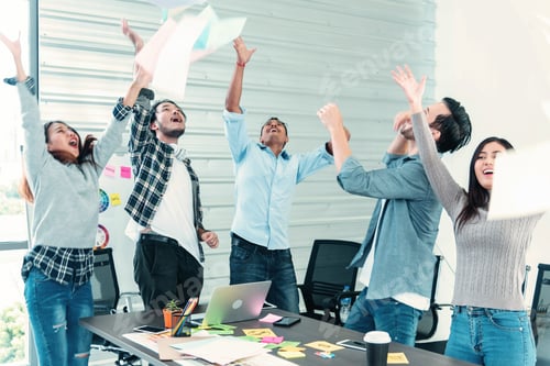 Preview: Group of business people meeting in conference room brainstorming consult business document