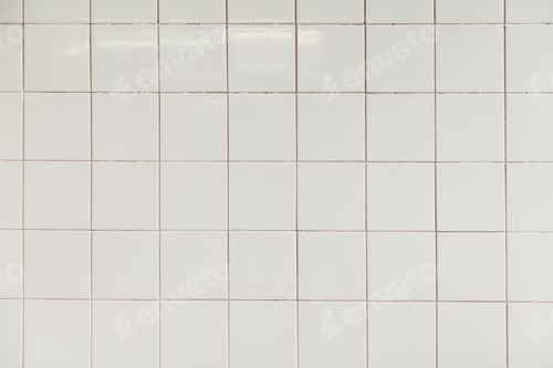 Preview: White square ceramic glazed tiles texture